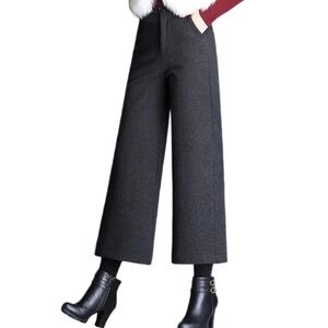 Wide Leg Black Pants for Women